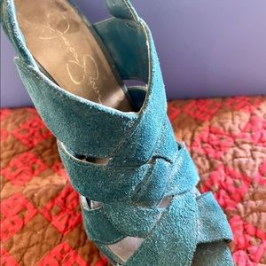 Jessica Simpson turquoise suede shoes